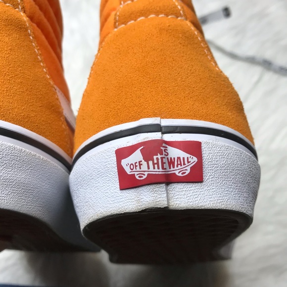 Vans Sk8-Hi Mens Orange Skateboarding Sneakers 11 - Picture 9 of 13